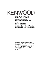 オーディオ Kenwood KAC-210MR オーナーマニュアル